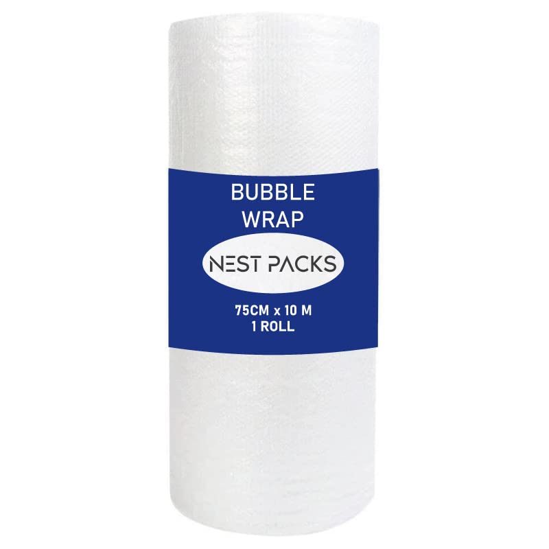 Bubble Wrap Roll, 75 cm x 10 m * 1 Rolls (Single Rolls in a bundle) Air Bubble Cushioning Wrap for Packaging, Shipping, Mailing, Packing and Moving Supplies