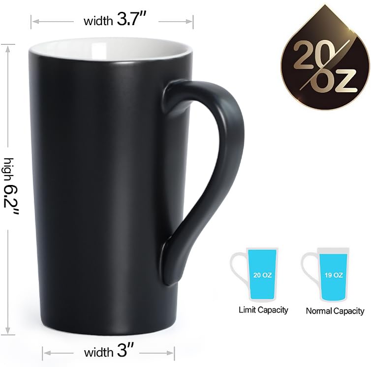 Amazon.com | harebe 20 OZ Coffee Mug, Simple Large Tall Ceramic Cup, Smooth  Ceramic Tea Cup for Office and Home, The Best Gift for Your Father, Husband  And Friends, Big Capacity with