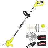 Weed Wacker Weed Eater Battery Operated with 2Large 36TV Batteries,Weed Wacker Cordless Weed Trimmer Electric Brush Cutter with 3Types Blades,String Trimmer Suitable for Lawn Gardening by AHPUCEP