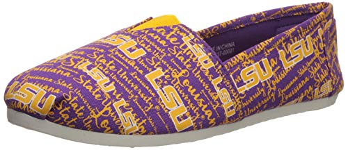 FOCO NCAA LSU Tigers Women's Script Canvas Shoe, Large, Team Color
