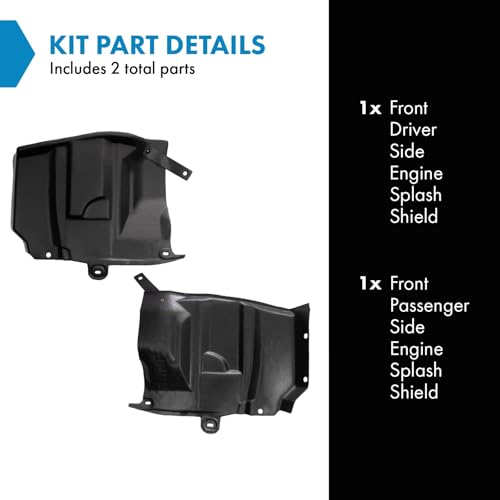 Image of TRQ Front Driver & Passenger Side Engine Splash Shield Compatible with 2009-2014 Nissan Maxima NI1250141 NI1251141