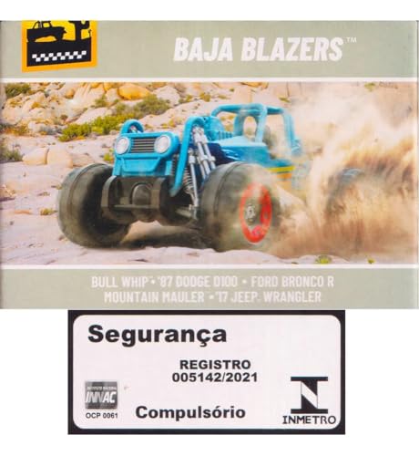 Image of Hot Wheels Car 2025 Baja Blazers Pack of 5 (Bull Whip, 87 Dodge D100, Ford Bronco R, Mountain Mauler, 17 Jeep Wrangler) Multi - Color, 3+ Years