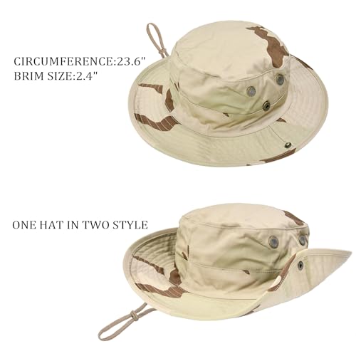 Image of Sun Hats for Men Women Boonie Hat Foldable Fishing Hat UPF 50+ Bucket Hat for Fishing Hiking Garden Safari Beach