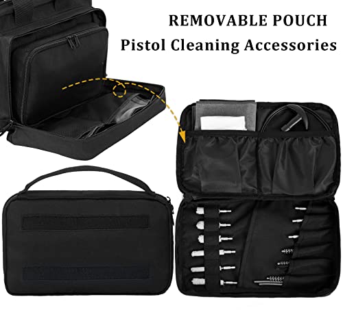 Tro&Hom Equipment Specialist Series Tactical Range Bag For 2 Pistol And 12 Magazines,Gun Case Bag Firearm Shooting Case With Lockable Zipper For Shooting Range Outdoor Hunting #TOP4