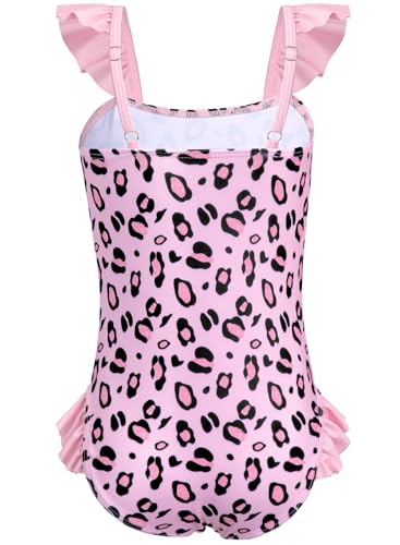 Image of DAXIANG Girls One Piece Ruffle Strap Swimsuit Quick Dry Mermaid Swimwear Beach Sport Bathing Suit for Toddler Kids 4-11 Years