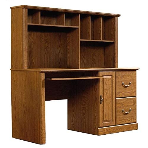 Sauder Orchard Hills Computer Desk With Hutch, Carolina Oak Finish #TOP27