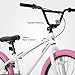 JOYSTAR 24 Inch Kids Bike Freestyle BMX Bikes for 8-12 Years Boys Girls and Beginner Riders, 24 Inch Bikes with Pink Tires, White Frame