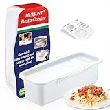 MUXIUNT Microwave Pasta Spaghetti Cooker Pot with Strainer Lid,Pasta Cooker in Microwave with Water Level and Spaghetti Portion Measuring Device,Dormitory Office Apartment Kitchen Essentials