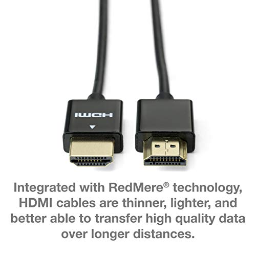 Ntw High Performance Ultra Slim Hdmi Cable (16.5Ft) Premium High Speed Ultra Thin Hdmi Cable With Redmere Technology, 1080P, 4K Hdr, 10.2Gbps, 36Awg - Black - Nhdmi4S-05M/36C #TOP1