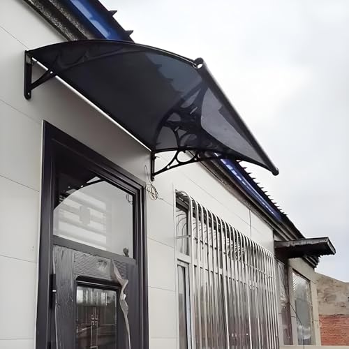 Marquesina de Puerta Toldos Impermeables para Patio, Toldos Grises Resistentes Al Calor, Gallinero Toldos con Voladizo y Canales De Drenaje, Cortinas para Ventanas(120x200cm/47.2x78.7in)