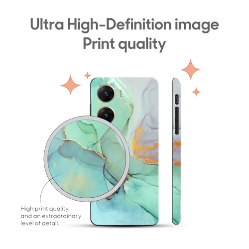 Image of COLORflow Polycarbonate Back Cover Compatible with Vivo V29E 5G | Beautiful Green Marble | Designer Printed Hard CASE Bumper Back Cover Compatible with Vivo V29E 5G