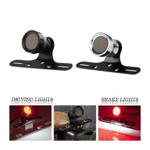 Feu arrière de moto à LED avec support de plaque d'immatriculation pour Chopper - 2