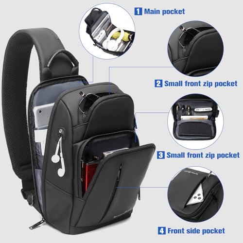 Victoriatourist Laptop Backpack & Sling BagS houlder Crossbody | Business Slim Durable with USB Charging Port & Chest Bag Daily Travel Casual Hiking Daypack4