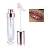 Easilydays Glitter Lip Gloss, Shimmer Liquid Holographic Lipgloss, Sparkly Lip Gloss Diamond Metallic, Long Wear Waterproof, 3D Dazzling Polarized Lip Gloss Liquid Fine Shine Transparent Lip Gloss, 01