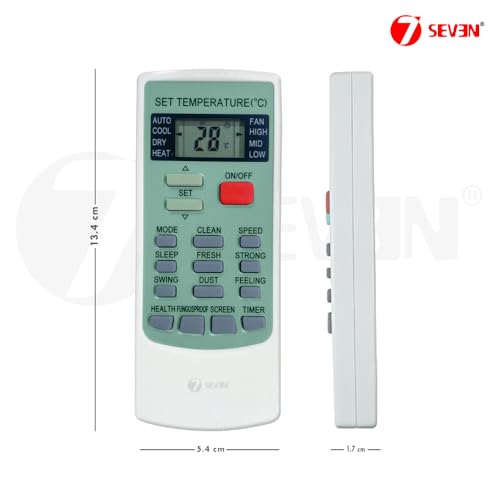 Image of 7SEVEN Compatible Air Conditioner remotes for Original Voltas AC Remote Control Suitable for 1 1.5 2 ton Split or Window ac - Match Exactly with Old Model 45 Remote for Better Performance
