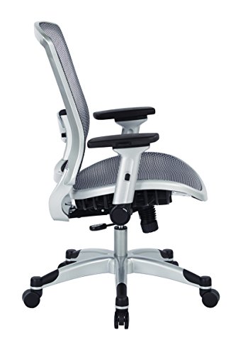 Space Seating 317 Series Executive Light Air Grid Office Chair With Breathable Mesh Back, Lumbar Support, 2-To-1 Synchro Tilt Control And Adjustable Tension, Platinum Finish #TOP2