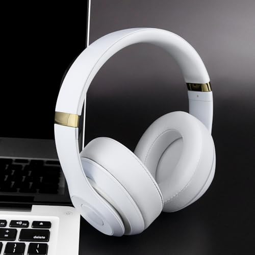 Image of SOULWIT Top+Bottom Headband Cover Kit for Beats Studio 3 & Studio 2 Wired & Wireless Headphones, Replacement Headstrap Pad Repair Part with Durable Silicone and Plastic - Studio3 White