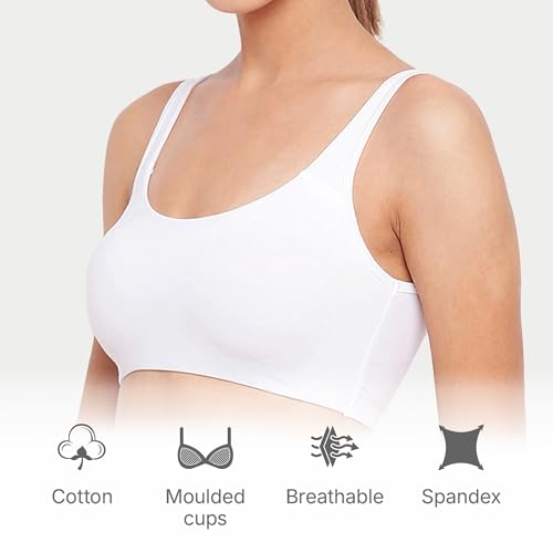 Image of Enamor Low Impact Women's Cotton Easy Everyday Bra - All Day Comfort Non Padded, Wirefree, High Coverage - SB06