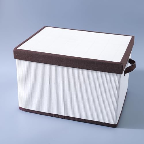 Image of UMAI Laundry Basket | Bamboo Cloth Laundry Basket | LaundryBasket for Clothes-Toys | Storage Hamper with Lid | Foldable & Durable | Set of 4 | White