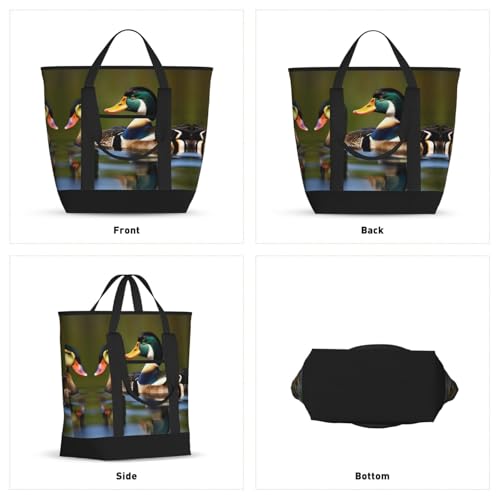 Sac isotherme grand volume à imprimé canards colverts pour vos courses - 2
