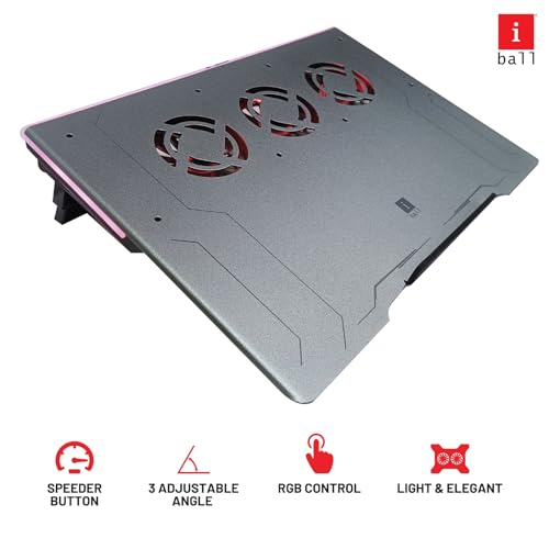 iBall ICEPAD AL3 Aluminium RGB Laptop Cooling Pad, Slim Design, Aluminium Surface, 3 High Speed Fans, 10 RGB Modes, Effective Heat Dissipation,... - Image 4
