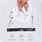 Clear TSA Approved Quart Size Carry-On Waterproof Toiletry Bag, 4 Pack, Airport Security 3-1-1 Compliant Transparent for Toiletries Cosmetics Travel (Black)