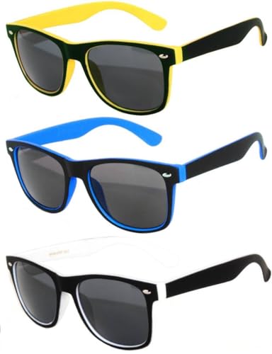 Image of OWL 3 Pack Men Women Retro Vintage Two Tone Frame Smoke Lens Sunglasses UVB UVA protection
