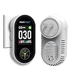 Protmex Carbon Monoxide Detector Plug in Wall, 3-in-1 Co Detector Monitor Air Quality with Temperature Humidity Sensor, Portable CO Meter Easy to Read & Install, for Home/Hotel/RV