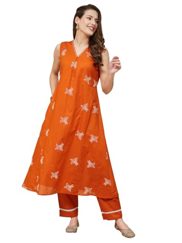 Image of MOKOSH Women's Cotton Embroidered & Hand Work Kurta Pant Set