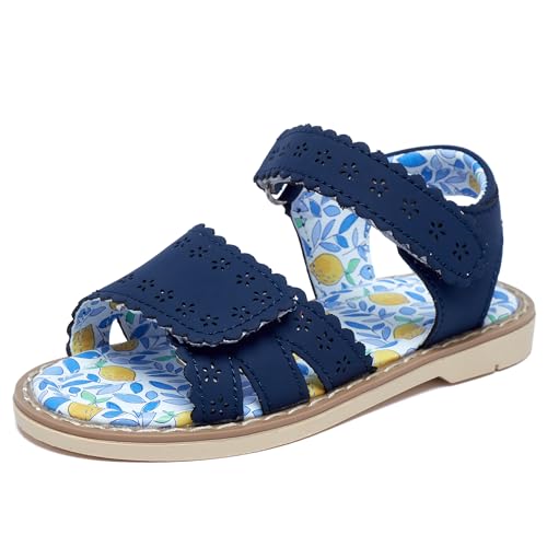 Girls Sandals Kid's Hook And Loop Closed Walking Sandals Buckle Closed Open Toe Walking Sandals Comfortable Breathable Park Walking Sandals Birthday Party Sandals Dress Sandals Summer Sports Sandals