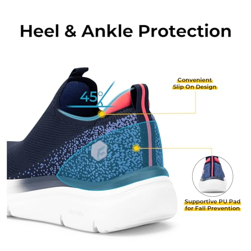 FitVille Women's Slip On Shoes Wide Walking Shoes for Women Slip On Sneakers for Flat Feet Plantar Fasciitis with Arch Support3