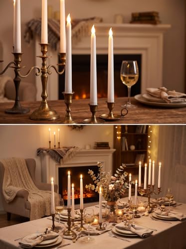 Image of Treela Battery Operated LED Taper Candles,Basic,11 Inch,White