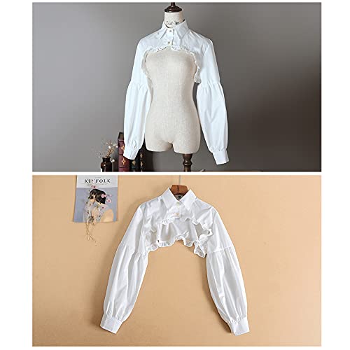 Detachable Dickey Collar Blouse False Collar Half Shirt Long Sleeve Cropped Crop Tops3