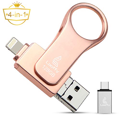 USB Flash Drive, Looffy Photo Stick for iPhone, 128GB External Storage Memory iOS
