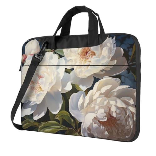 Maletín para laptop blanco peonía para hombre y mujer miniatura 1