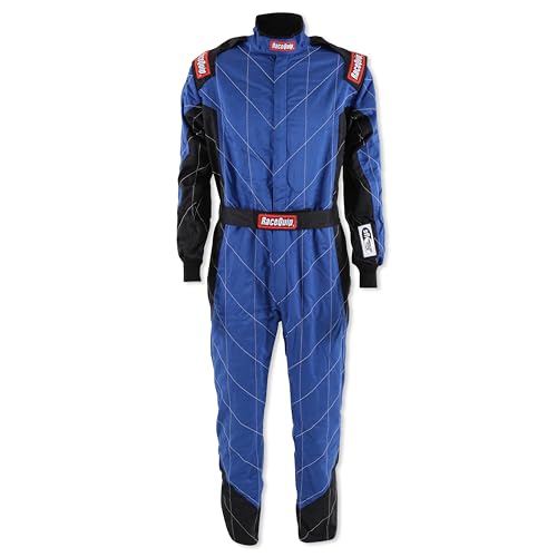 RaceQuip 91609249 Chevron-5 Driving Suit SFI3.2A/5 Double Layer Blue Medium Tall