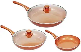 Kit 3 Frigideira Antiaderente Cerâmica Titânio Titanium 5pçs