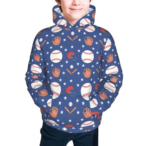 Balls Gloves Bat Helmet Kids Pullover Hoodies Boys Sweatshirts Girls Athletic Clothes with Pocket2