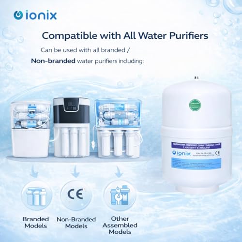 Image of IONIX Ro Stainless steel 304 Pre-Pressurized Metal pressure tank with tank valve,kangen and other ionizer compatible,6 gallons capacity, Used by Top indian brands, Ro Metal Pressure Tank