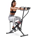 Sunny Health & Fitness Smart Upright Row-N-Ride Trainer w/Adjustable Resistance & 330LB Weight Capacity, Foldable Home Exercise Equipment for Arm, Glute & Leg Training, Free SunnyFit App Connection