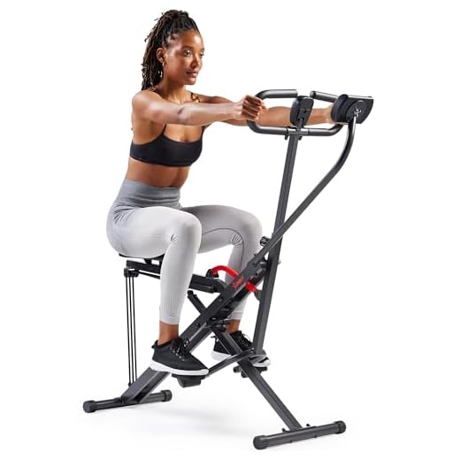 Sunny Health & Fitness Ejercitador Smart Upright Row-N-Ride, Entrenador de Asistencia para Sentadillas para glúteos y Entrenamiento Cardiovascular Completo con Resistencia Ajustable - NO. 077SMART