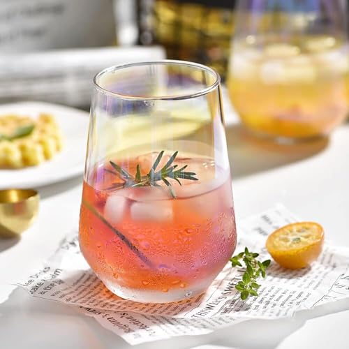 Image of 450 ML Water Premium Glasses Modern Bar Cocktail &Mocktail Drinking Glasses, Highball Lead-Free Glasses, Tumblers for Water,Beer Set of 4 (EFR - 04, 4 Count)