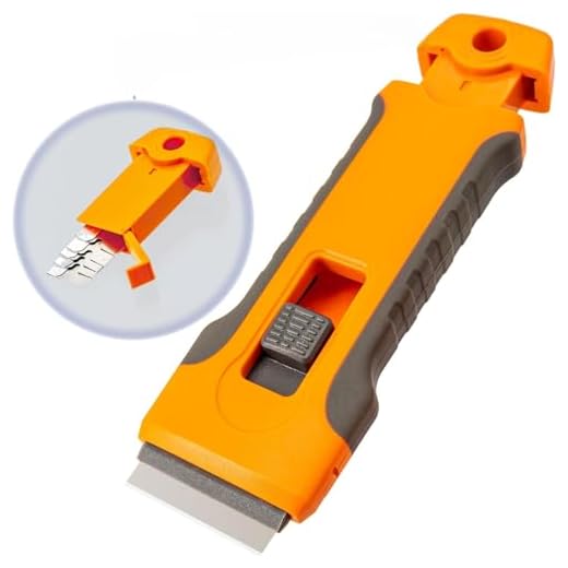 Razor Blade Scraper Tool with 5pcs Extra Blades, Cleaning Razor Scraper, Glass Top Stove Scraper for Oven Door, Cooktop Scraper, Glass Scraper Cleaning Paint