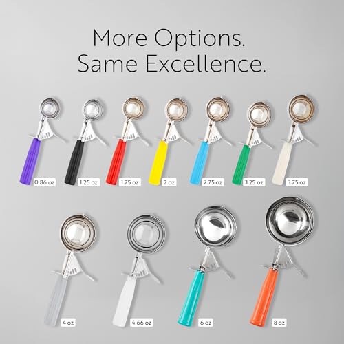 Image of Restaurantware 1.4 Ounce Portion Scoop, 1 Trigger Release Stainless Steel Cookie Scoop - With Red Handle, Stainless Steel Disher, For Portion Control, Cookie Dough, Cupcake Batter, Or Ice Cream