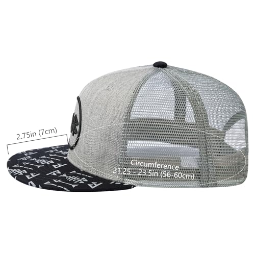 Image of BASSDASH Flat Brim Trucker Cap Adjustable Snapback Hat Mesh Back for Men Women