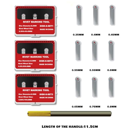 HUBEST 3 Set Model Rivet Maker Tool with Handle for Model Hobby Craft Building Accessories Tool(Set S123) - Thumbnail 2