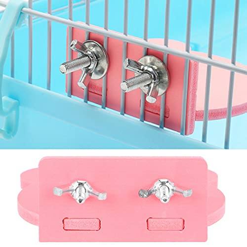 Image of Pink Perch Bird Platform, Double Screw Standing Platform Stand Parrot Climbing Grinding Cage Toy, Comes with Screws, for Small Anminals Mouse Lovebird Finches Exercise
