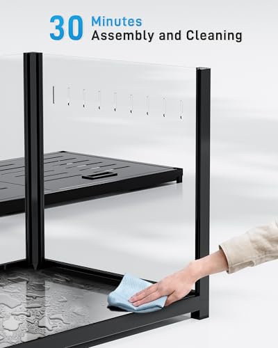 BUCATSTATE Hamsterkäfig 3,0: Metall Rattenkäfig Kleintierkäfig Groß Stapelbar mit Einfacher Montage 100L x 50W x 52H cm für Nager, Mäuse, Zwerghamster (0,5m², Schwarz)