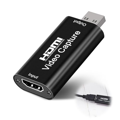 NiceBest Capturadora Vide Hdmi, Adaptador USB a Hdmi, Tarjeta de Captura de Juego, Adaptador para Juegos Transmisión, Enseñanza, Videoconferencia