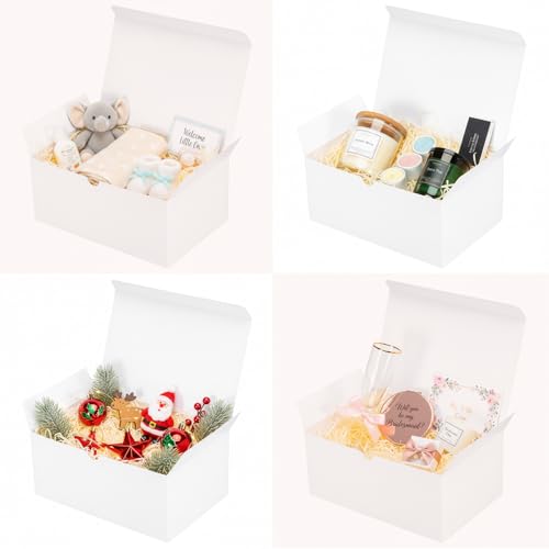 UnicoPak 6 Pack 9x6x4 Gift Boxes White Gift Boxes with Lids for Presents White Boxes Bulk for Gifts Birthday Wedding Bridesmaid Proposal Valentine Holiday Christmas - Image 5